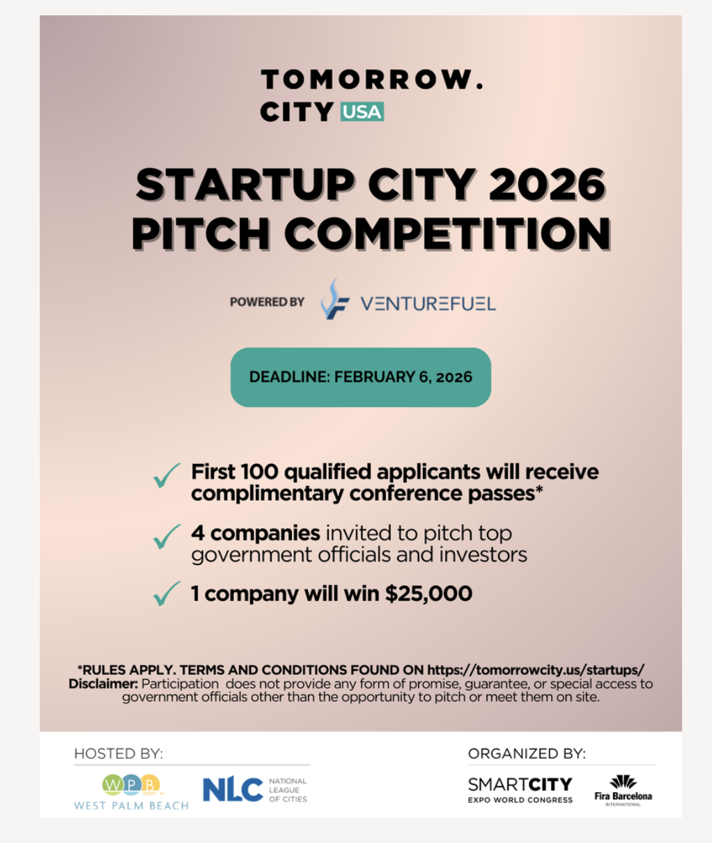 Tomorrow.City USA Startup City 2026 Pitch Competition Powered by VentureFuel